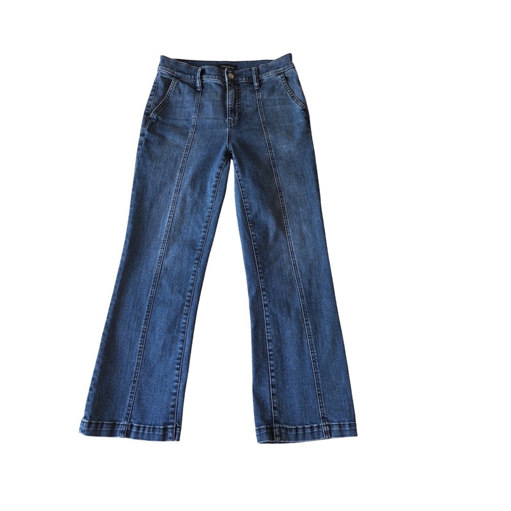 J.Crew Slim Wide-Leg Jeans Medium Wash Front Seam High Rise Size 26